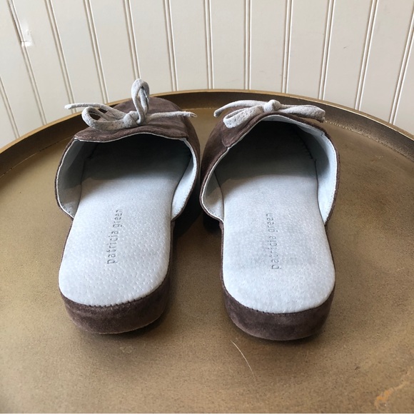 PATRICIA GREEN SUEDE MULE SLIPPERS | PADDED FOOTBED | BOW ACCENT | SIZE: 6 | EUC - Picture 3 of 9
